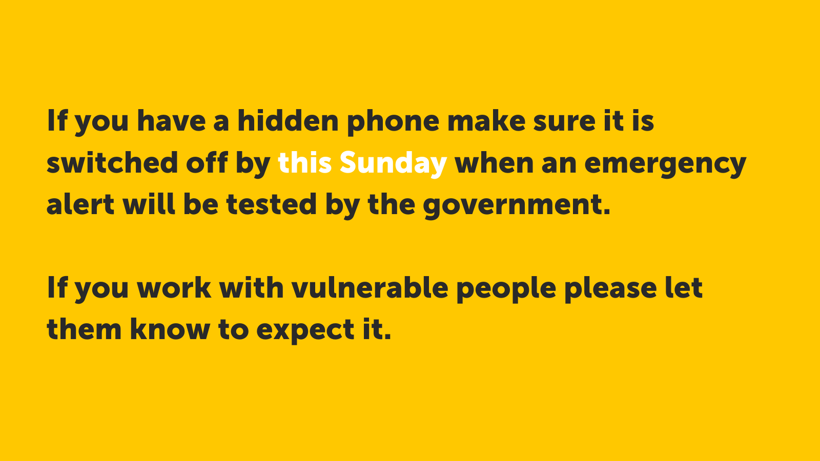 UKwide Emergency Alert Open Mental Health